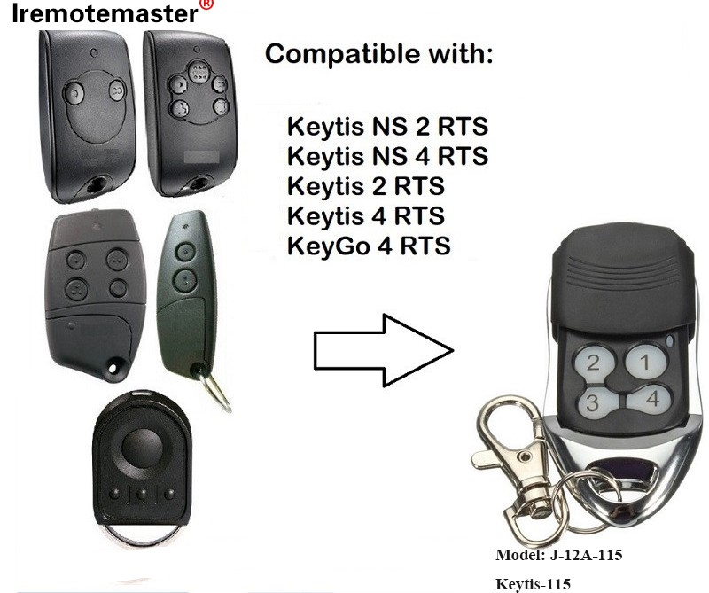 Keytis NS 2 RTS Keytis NS 4 RTS गॅरेज डोअर रिमोट कंट्रोल 433.42MHz साठी