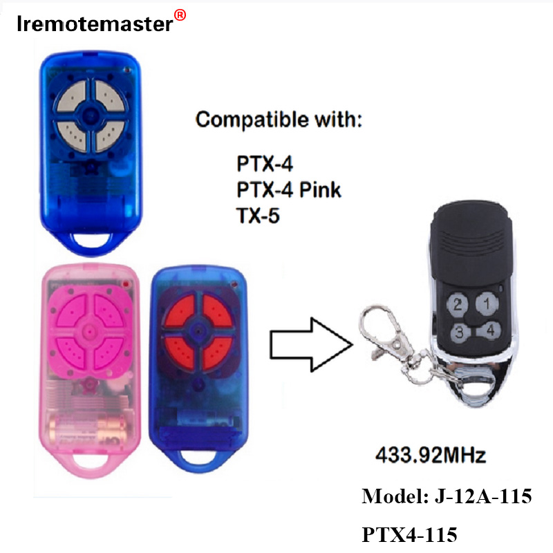 PTX4 433.92 MHz गेट गॅरेज डोअर रिमोट कंट्रोल रोलिंग कोडसाठी