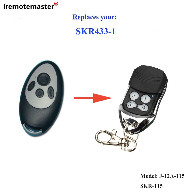 SKR433-3 गॅरेज दरवाजा बदलण्यासाठी रिमोट कंट्रोल रोलिंग कोड 433,92mhz